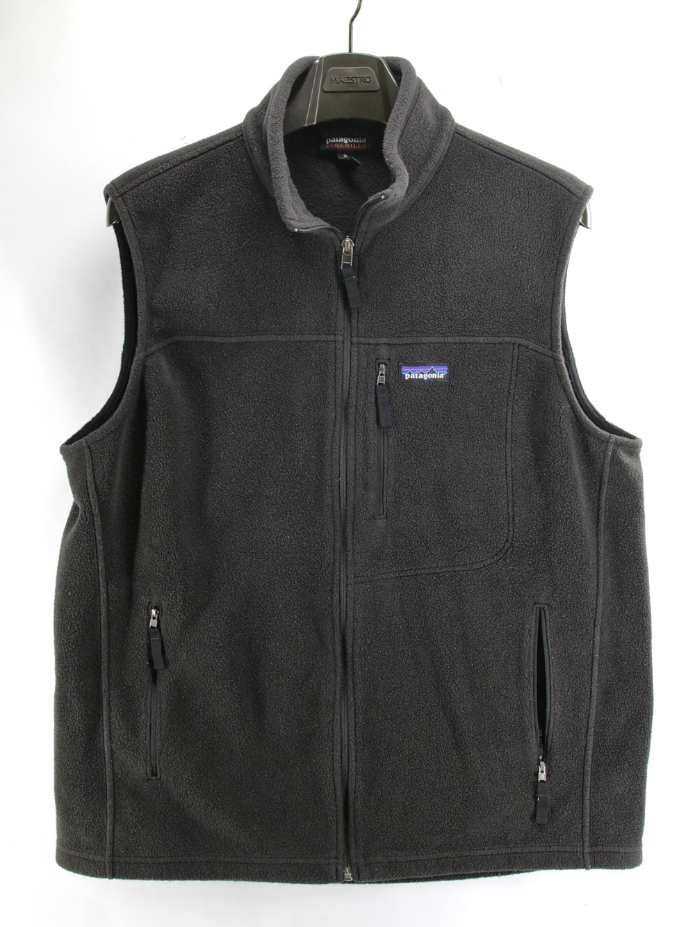 Patagonia Synchilla Mens XL Worn Wear Vest Black Outdoor Fleece Full Zip